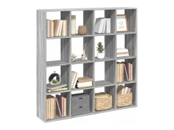Estantería madera de ingeniería gris Sonoma 137,5x29x137,5 cm