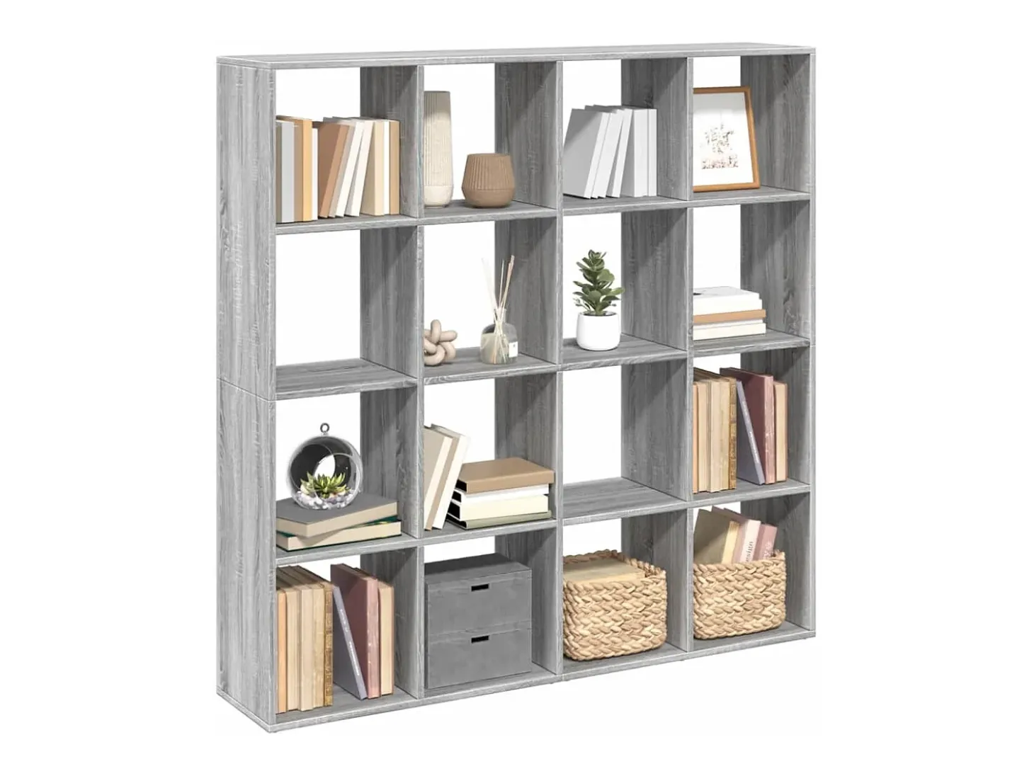 Estantería madera de ingeniería gris Sonoma 137,5x29x137,5 cm