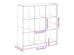 Estantería madera de ingeniería roble ahumado 102x32x108 cm