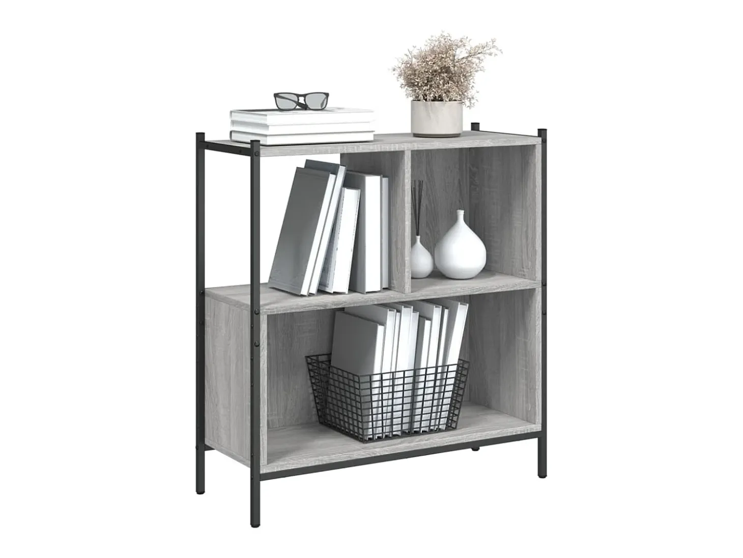 Estantería madera de ingeniería gris Sonoma 72x28x77,5 cm