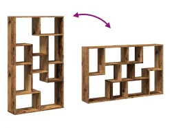 Estantería madera de ingeniería color envejecido 72x20x120 cm