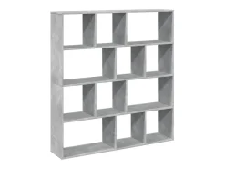 Estantería madera de ingeniería gris hormigón 132x29x141,5 cm