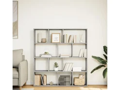 Estantería madera de ingeniería gris hormigón 132x29x141,5 cm