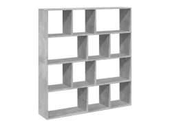 Estantería madera de ingeniería gris hormigón 132x29x141,5 cm