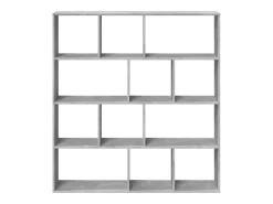 Estantería madera de ingeniería gris hormigón 132x29x141,5 cm