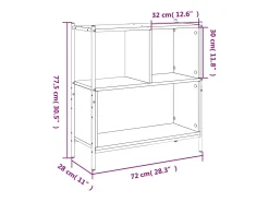 Estantería madera de ingeniería roble ahumado 72x28x77,5 cm