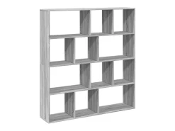 Estantería madera de ingeniería gris Sonoma 132x29x141,5 cm