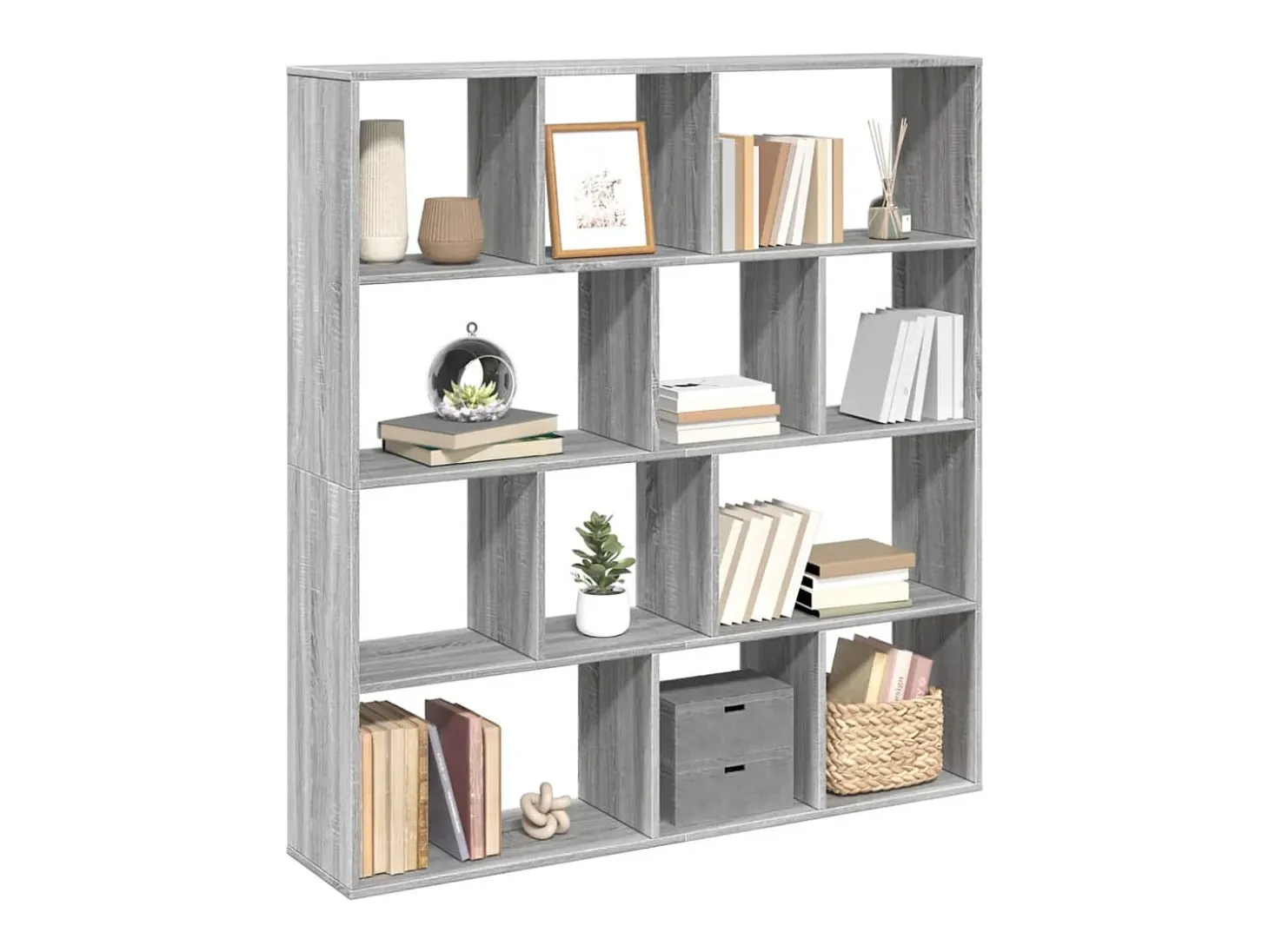 Estantería madera de ingeniería gris Sonoma 132x29x141,5 cm