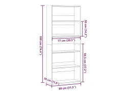 Estantería madera de ingeniería roble artisian 80x30x189 cm