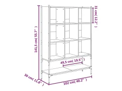 Estantería madera de ingeniería gris Sonoma 102x30x141,5 cm