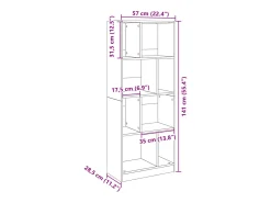 Estantería madera de ingeniería roble Sonoma 57x28,5x141 cm