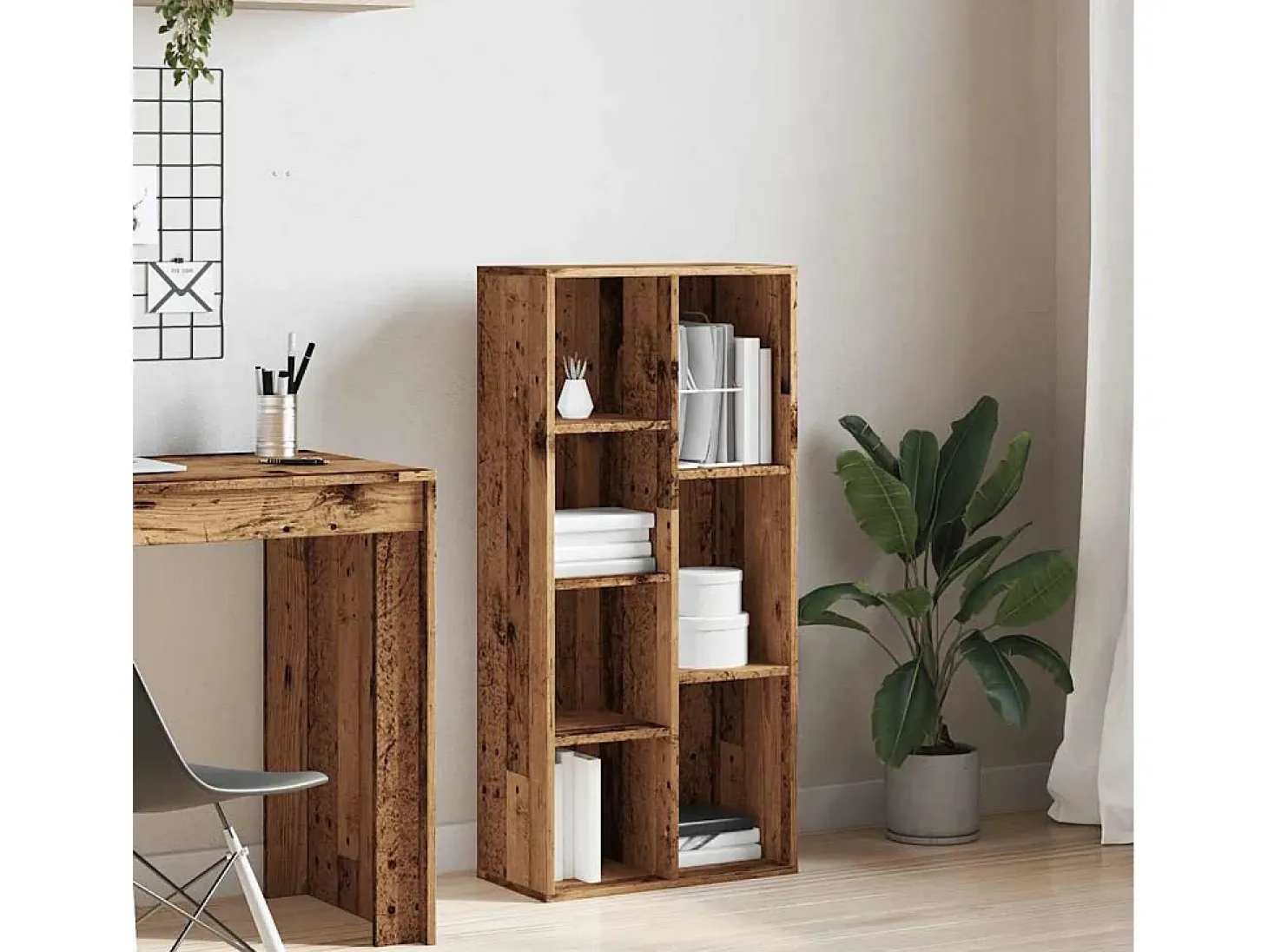 Estantería madera envejecida 50x25x104 cm
