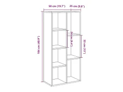 Estantería madera envejecida 50x25x104 cm