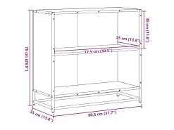 Estantería madera ingeniería color roble ahumado 80,5x35x76 cm