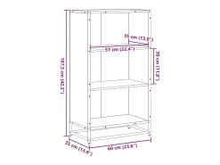 Estantería madera ingeniería color roble ahumado 60x35x107,5 cm