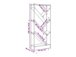 Estantería madera ingeniería y metal gris Sonoma 79x30x180 cm