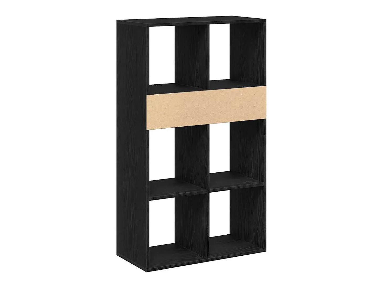 Estantería madera ingeniería negra 66x31x112 cm
