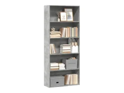 Estantería madera ingeniería gris hormigón 80x30x189cm
