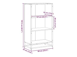 Estantería madera ingeniería roble marrón 60x35x107,5 cm