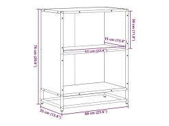 Estantería madera ingeniería gris sonoma 60x35x76 cm