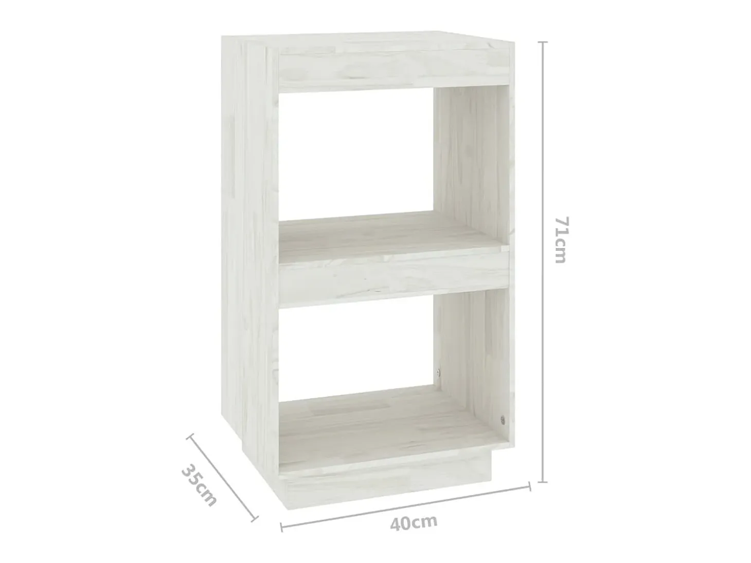 Estantería madera maciza de pino blanca 40x35x71 cm