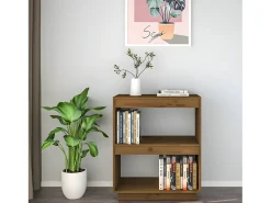 Estantería madera maciza de pino marrón miel 60x35x71 cm
