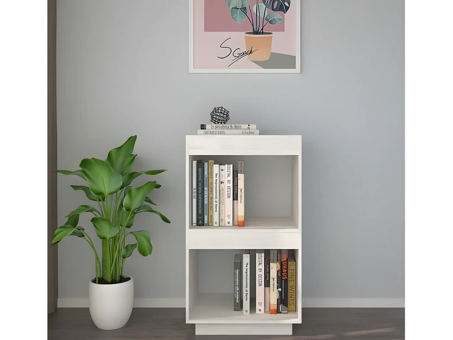 Estantería madera maciza de pino blanca 40x35x71 cm