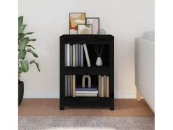 Estantería madera maciza de pino negra 50x35x68 cm