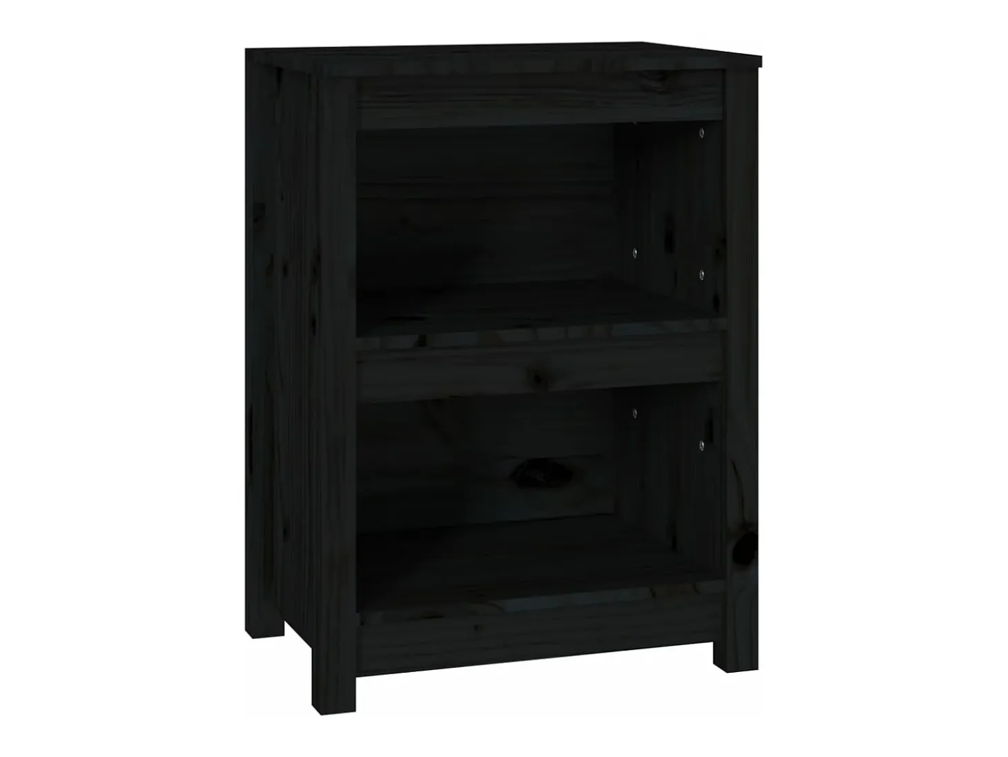 Estantería madera maciza de pino negra 50x35x68 cm
