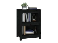 Estantería madera maciza de pino negra 50x35x68 cm