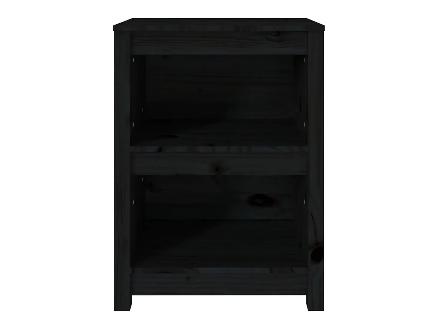 Estantería madera maciza de pino negra 50x35x68 cm