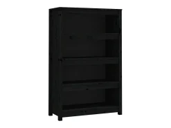 Estantería madera maciza de pino negra 80x35x126 cm