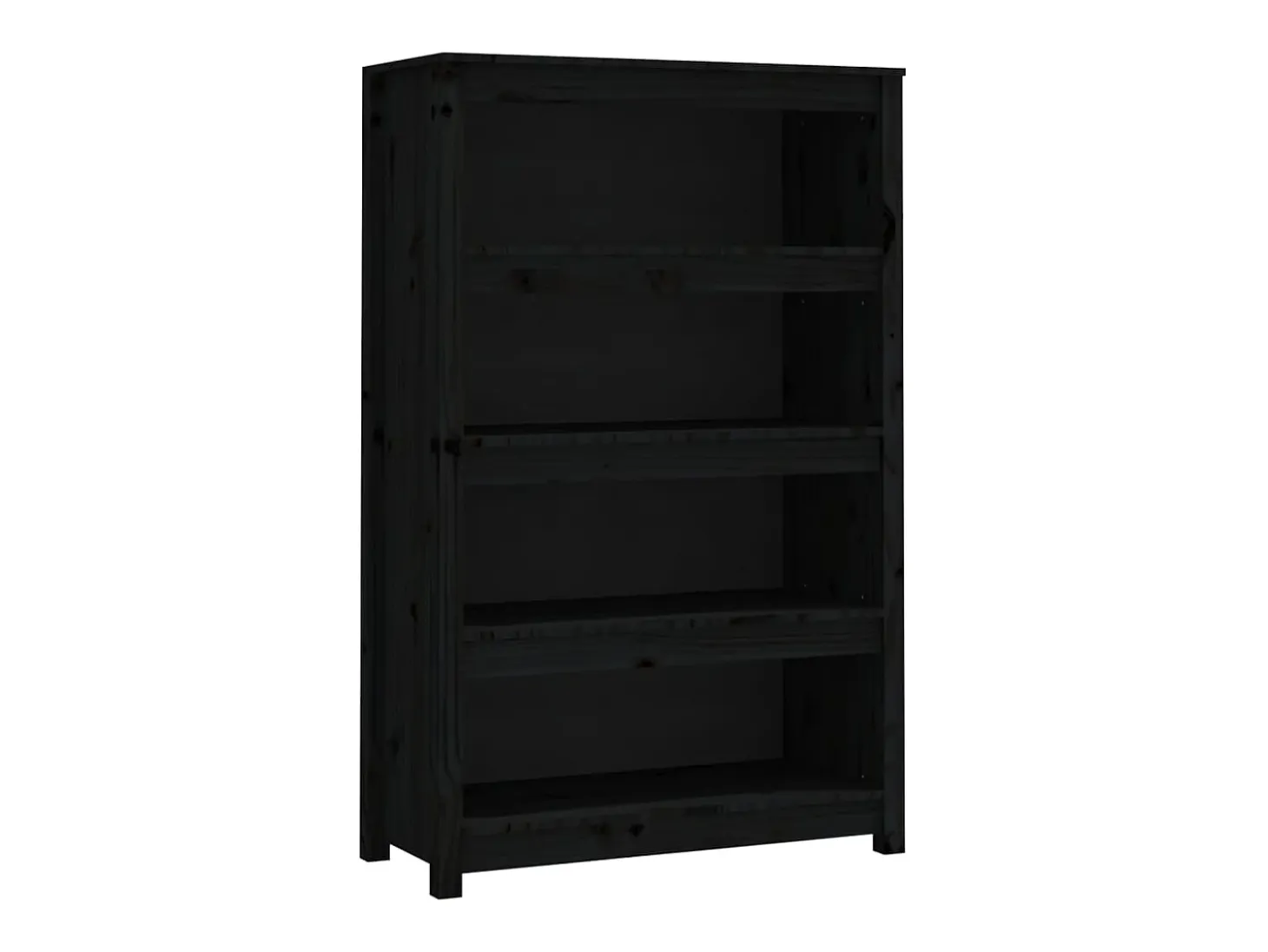 Estantería madera maciza de pino negra 80x35x126 cm