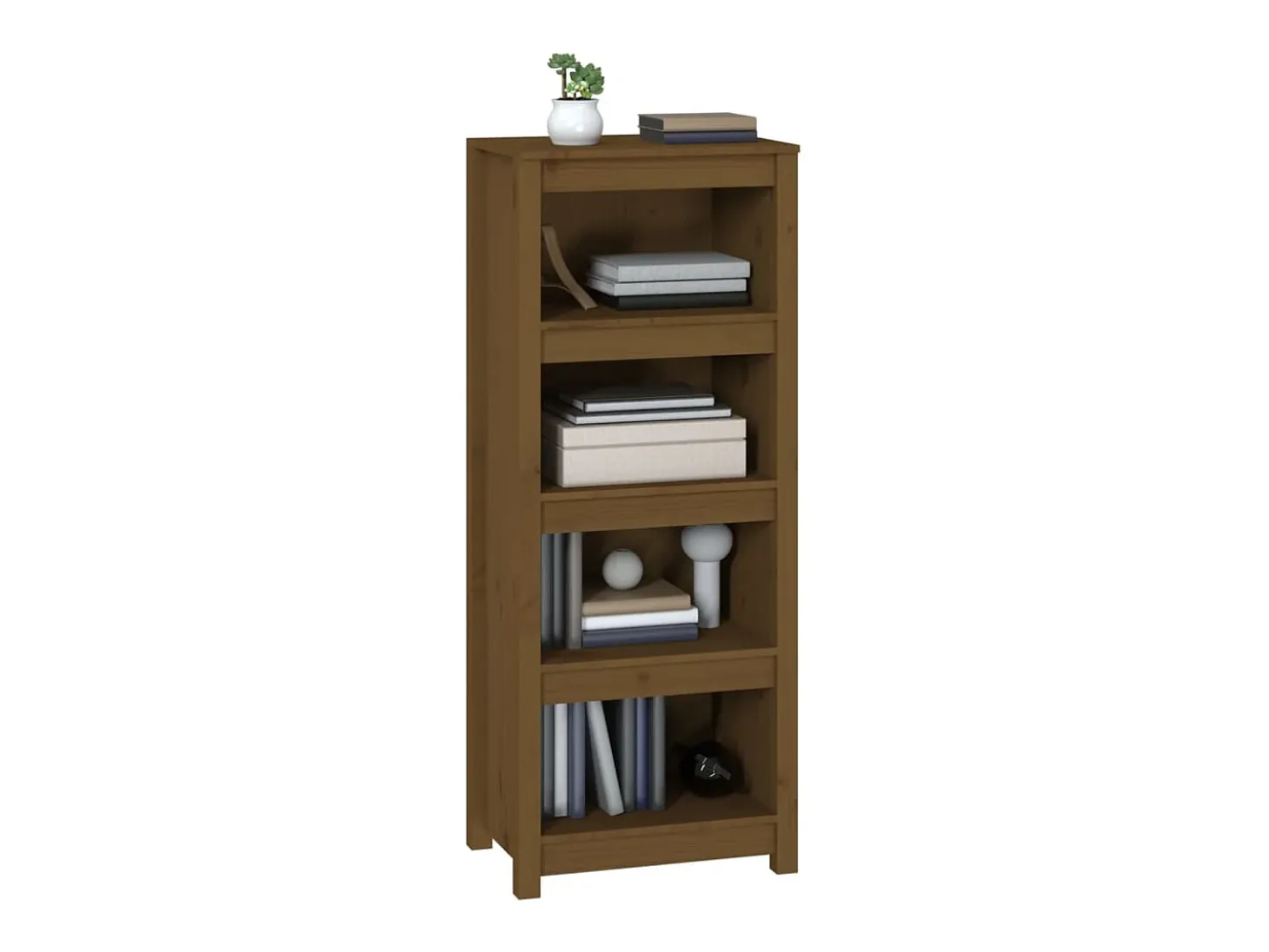 Estantería madera maciza de pino marrón miel 50 x 35 x 125,5 cm