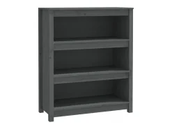 Estantería madera maciza de pino gris 80x35x97 cm