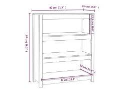 Estantería madera maciza de pino gris 80x35x97 cm