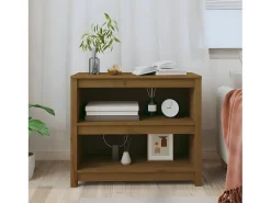 Estantería madera maciza de pino marrón miel 80x35x68 cm