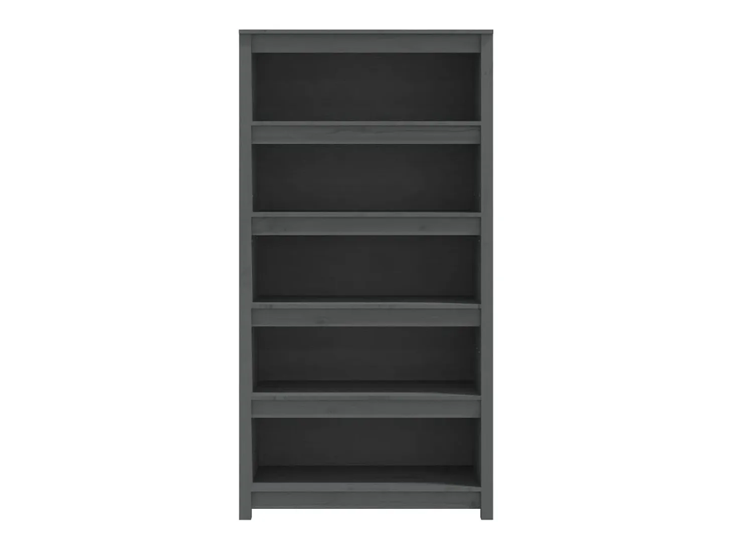 Estantería madera maciza de pino gris 80x35x154 cm