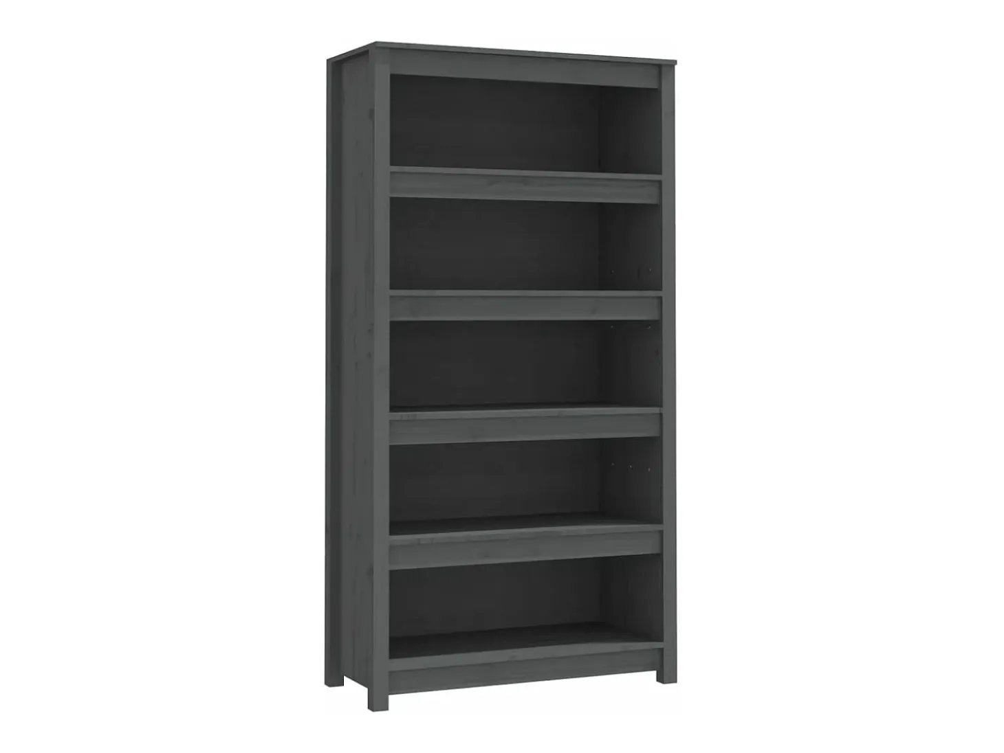 Estantería madera maciza de pino gris 80x35x154 cm