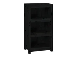 Estantería madera maciza de pino negra 50x35x97 cm