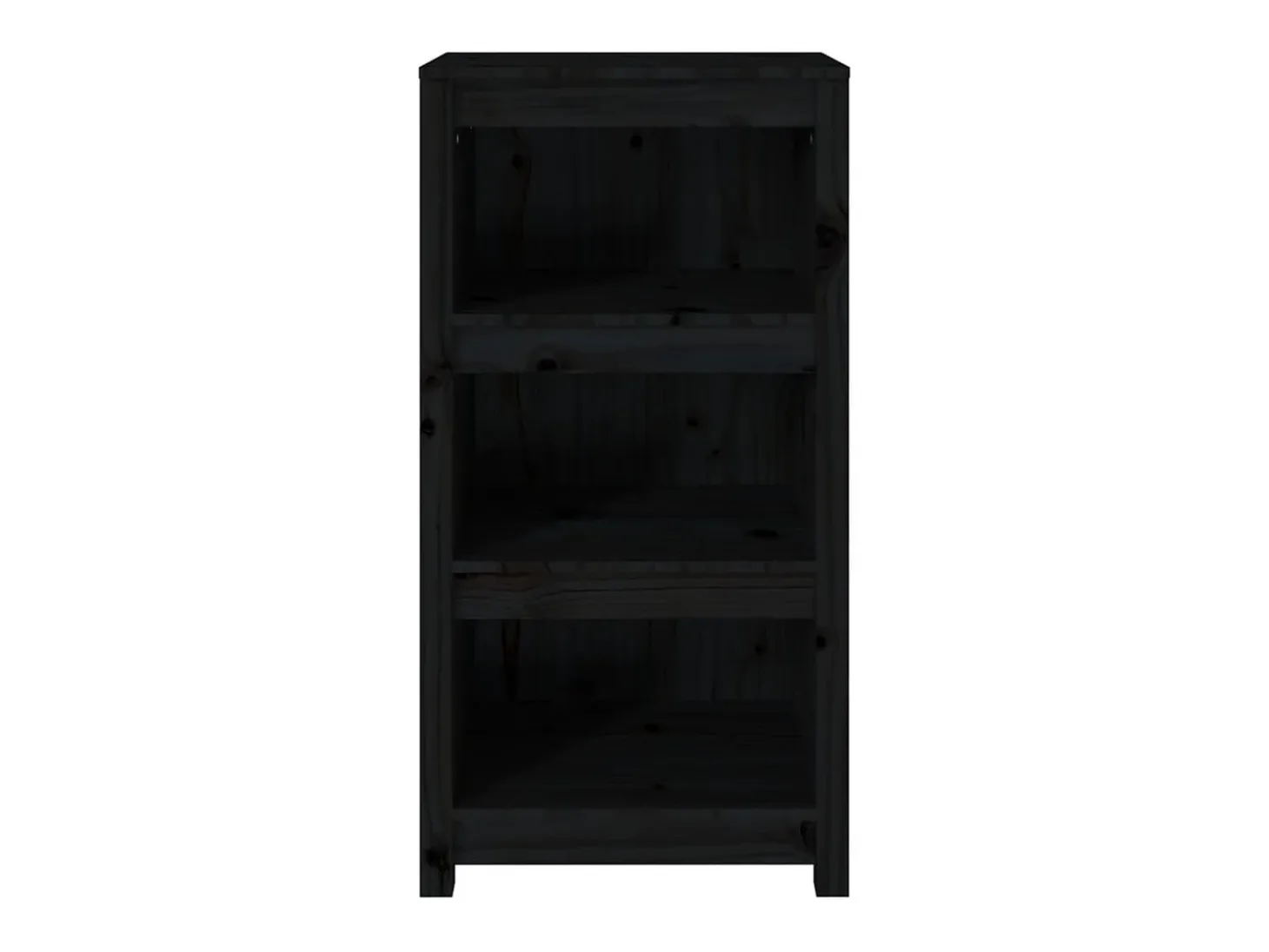 Estantería madera maciza de pino negra 50x35x97 cm