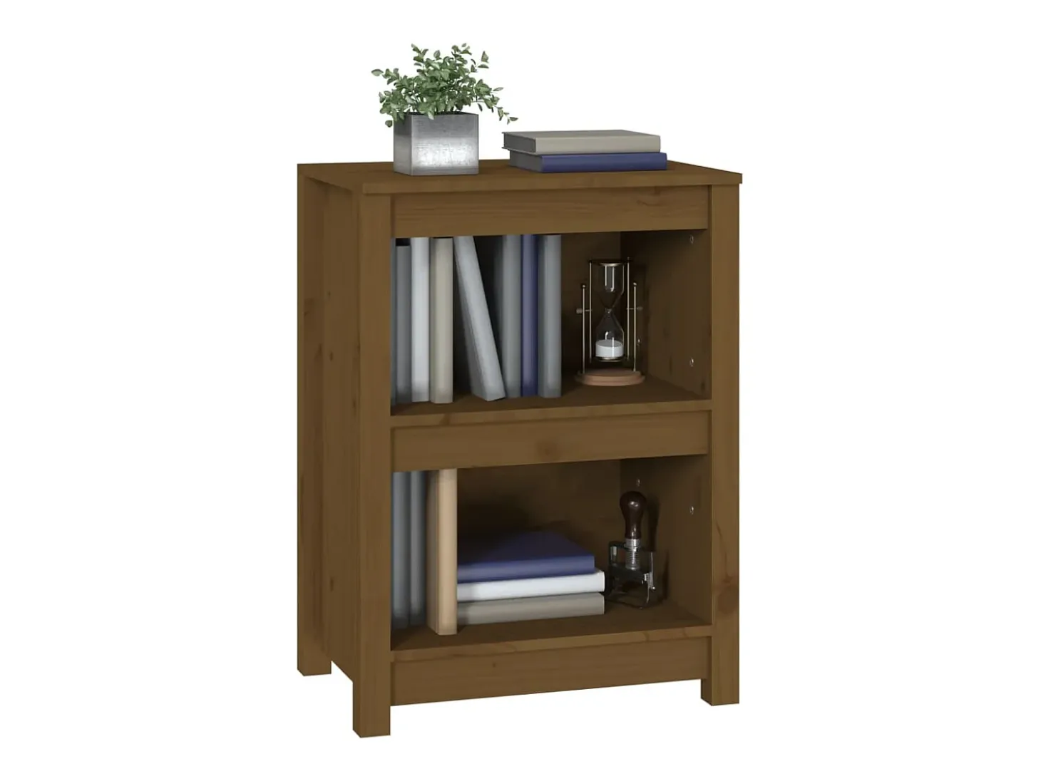 Estantería madera maciza de pino marrón miel 50x35x68 cm
