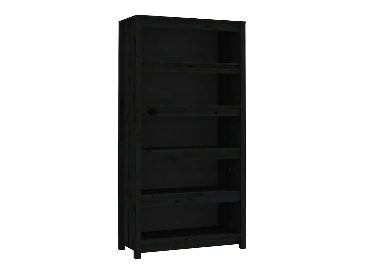 Estantería madera maciza de pino negra 80x35x154 cm