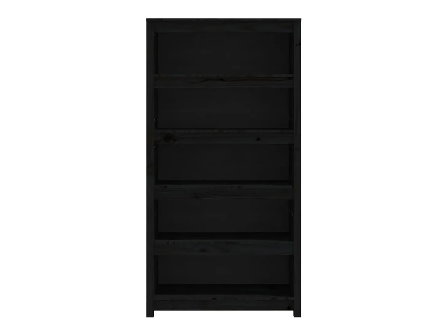 Estantería madera maciza de pino negra 80x35x154 cm