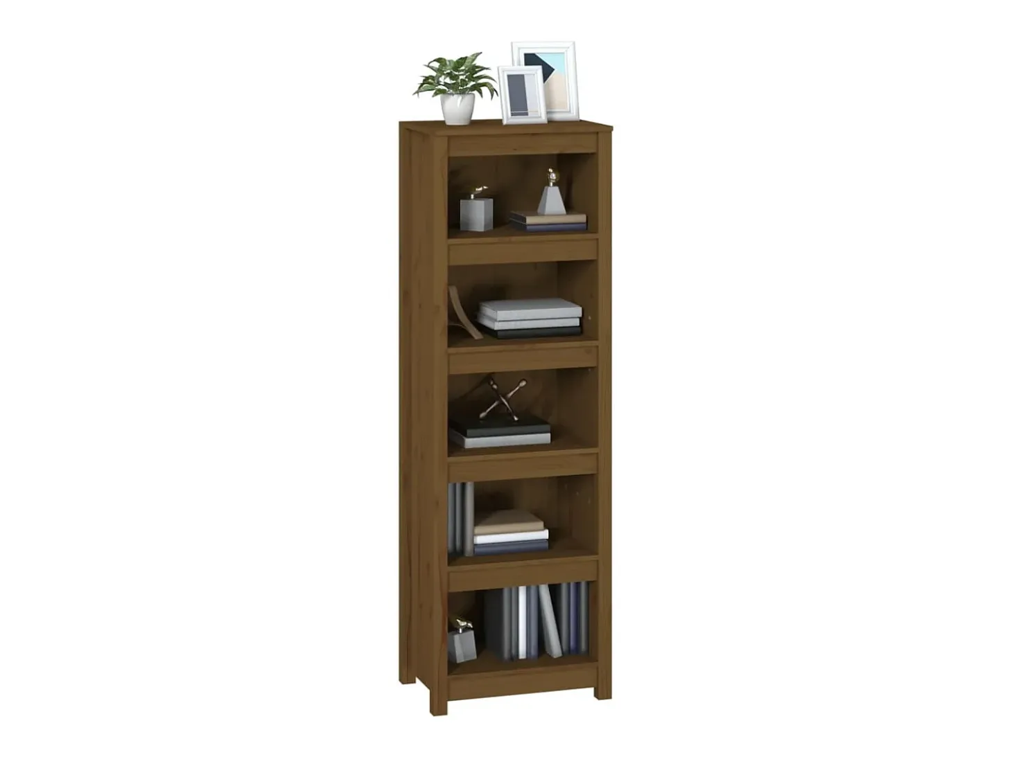 Estantería madera maciza de pino marrón miel 50x35x154 cm