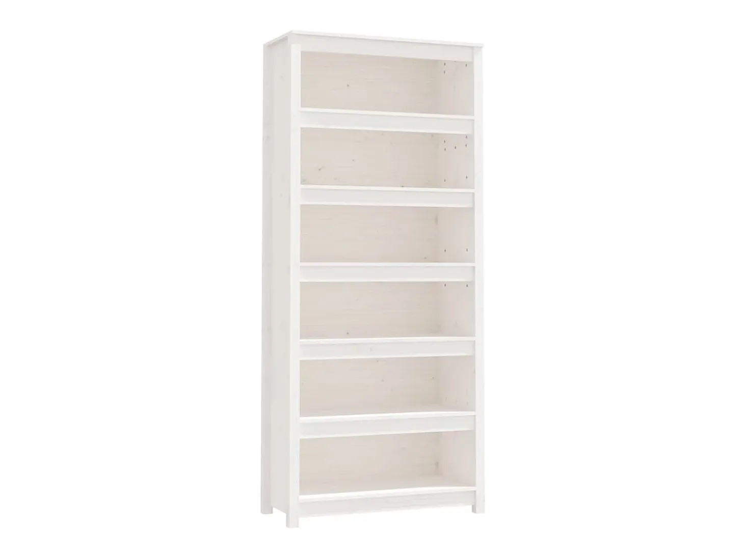 Estantería madera maciza de pino blanca 80x35x183 cm