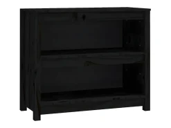 Estantería madera maciza de pino negra 80x35x68 cm