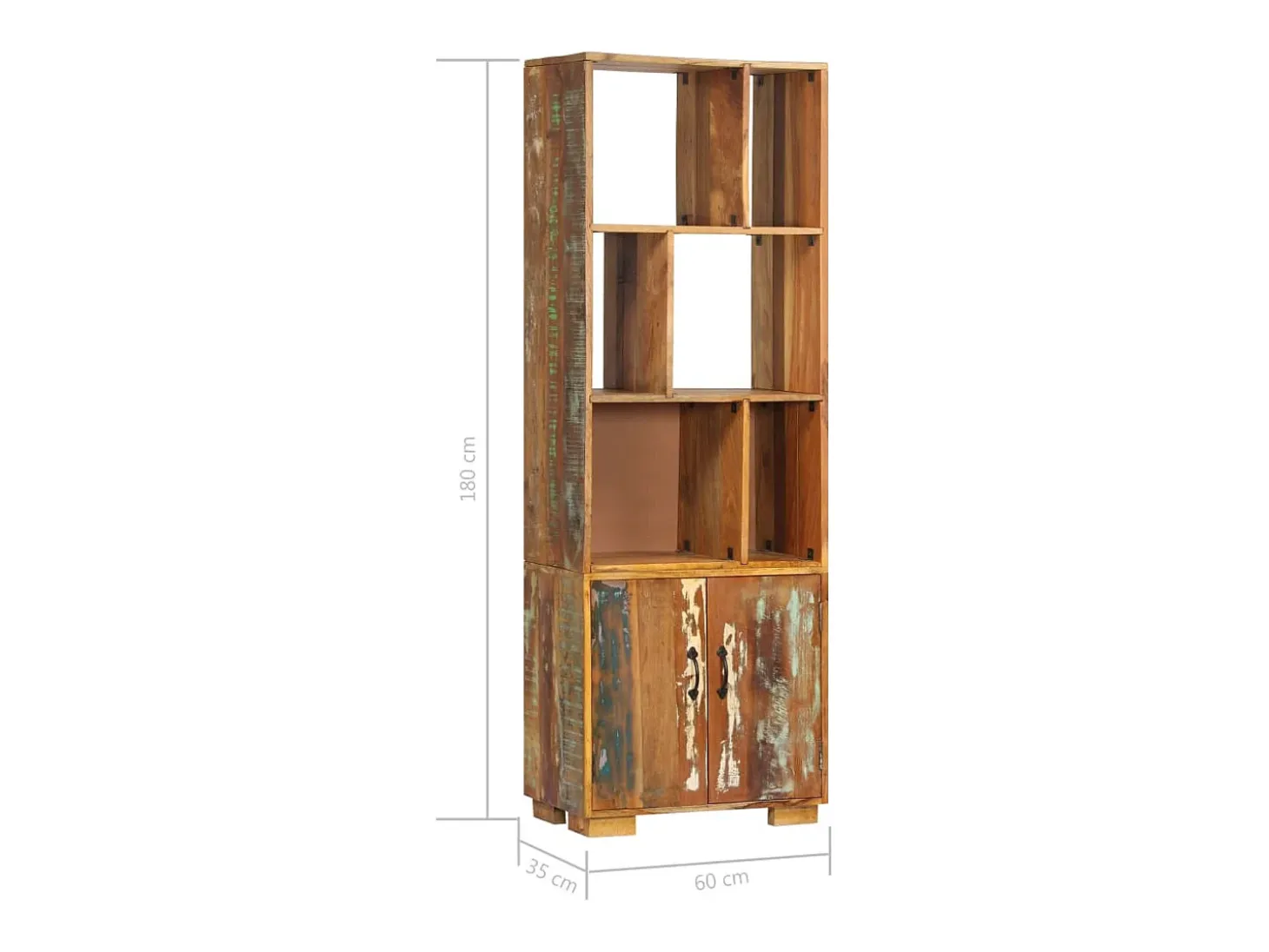 Estantería madera maciza reciclada 60x35x180 cm