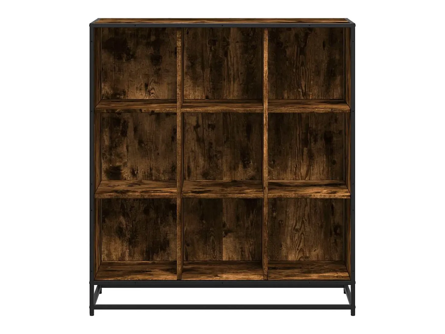 Estantería madera y metal roble ahumado 97,5x33x107,5 cm