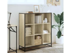 Estantería madera y metal roble Sonoma 97,5x33x107,5 cm